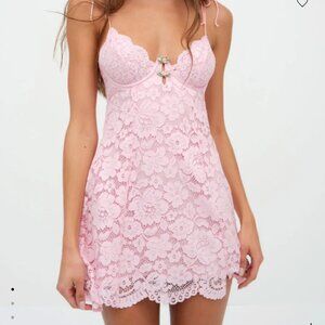 Pink Creamsicle Lace Slip Dress from For Love & Lemons